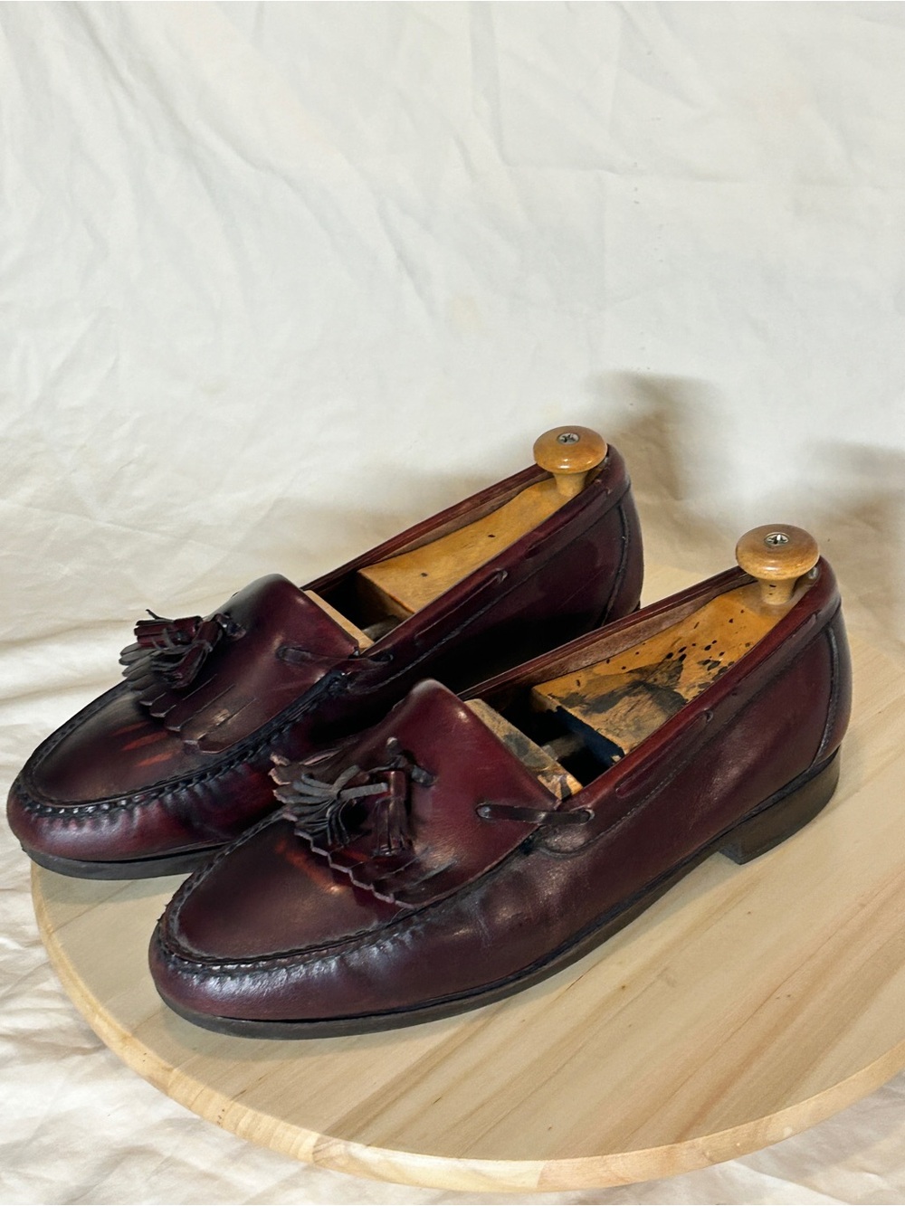 E.T. Wright Men’s Burgundy Leather Tassel Loafer Slip-On Round Toe US 11